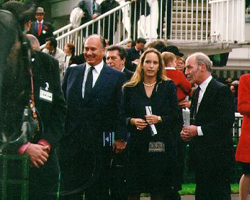 His Highness the Aga Khan with Princess Zahra at the Derby in France
June 1996