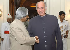 PTI photo shows President A P J Abdul Kalam with Prince Aga Khan at Rashtrapati Bhavan in New Delhi 