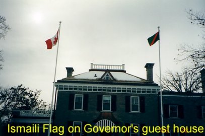 Ismaili Flag on the Governor's guesthouse - Ottawa, Canada