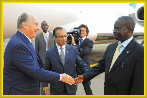 His Highness the Aga Khan arrives in Entebbe