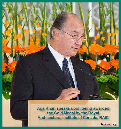 Aga Khan Speaks at the Presentation of the Gold Medal by the Royal Architectural Institute of Canada, RAIC