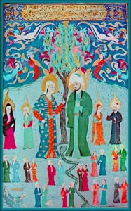Adam and Eve Muslim Tawarikh Painting Iran