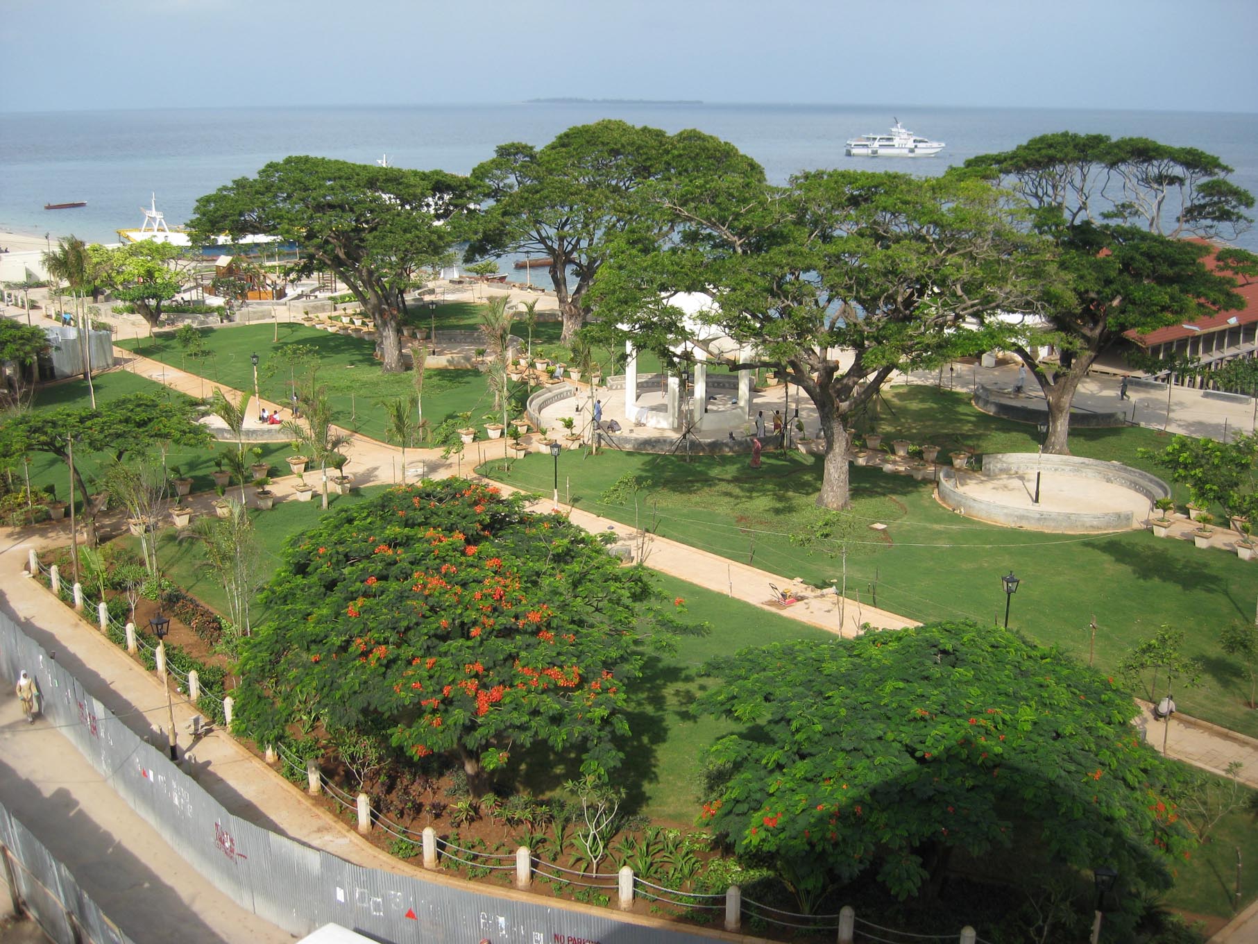 His Highness the Aga Khan visiting the gardens of Forodhani Park Zanzibar